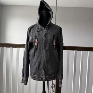 Uniqlo Native American Southwest Aztec Hoodie Full‎ Zip Jacket Womens Small